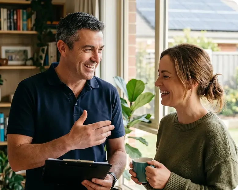 Conseillers Opus Solar avec un client