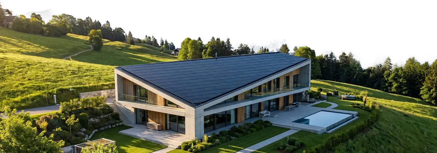 Maison avec installation solaire Opus Solar en Suisse romande